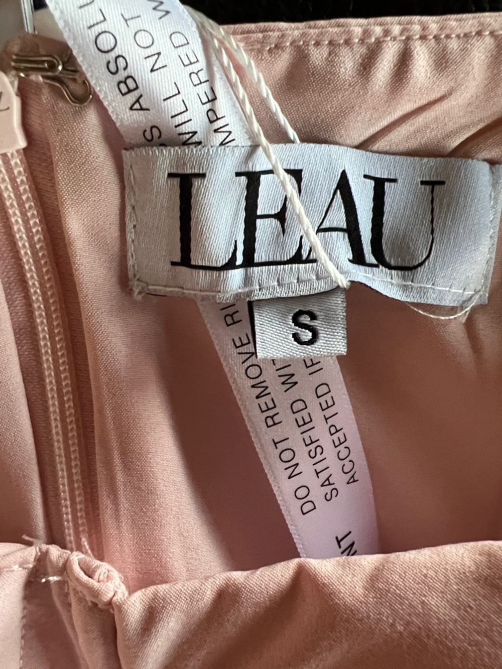 NWT LEAU Blush Pink Midi DRESS w/ Bustier Bodice - Picture 8 of 10